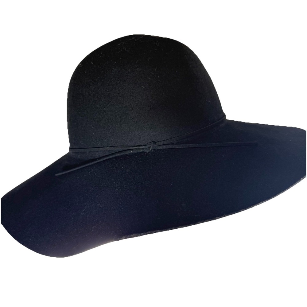 NWT Studio NYC 100% Wool Witchy Hat Black Floppy Western Ranch Wide Brim